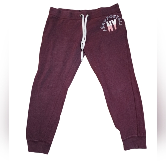 Aeropostale Pants - Aeropostale Maroon Drawstring Jogger Sweatpants